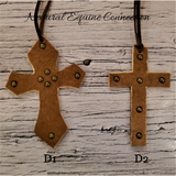 Cowhide Leather Saddle / Purse Bling Crosses