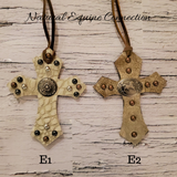 Cowhide Leather Saddle / Purse Bling Crosses