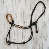 Slide Ring Rope Hybrid Horse Halter with Braided Noseband