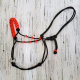 Slide Ring Rope Hybrid Horse Halter with Braided Noseband & Decorative Accents
