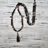 Horse Rhythm Balance Beads - Black / Transparent Red / Silver & White
