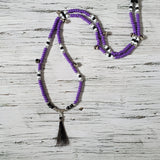Horse Rhythm Balance Beads - Purple / Black / White / Silver