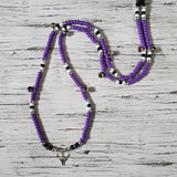 Horse Rhythm Balance Beads - Purple / Black / White / Silver