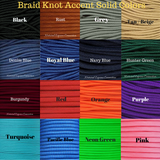 Our Rope Horse Neck Ropes come with the option to add braid knot accents in your choice of color