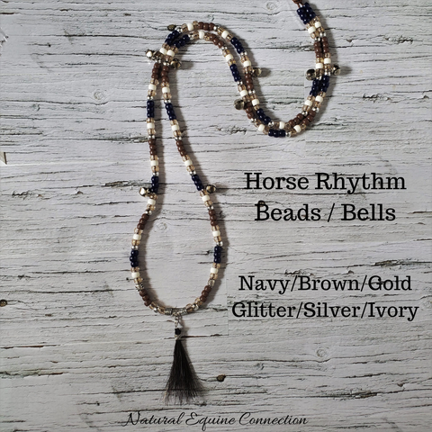Horse Rhythm Balance Beads in Navy / Brown / Gold Glitter / Silver / Ivory