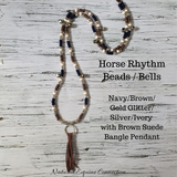 Horse Rhythm Balance Beads in Navy / Brown / Gold Glitter / Silver / Ivory