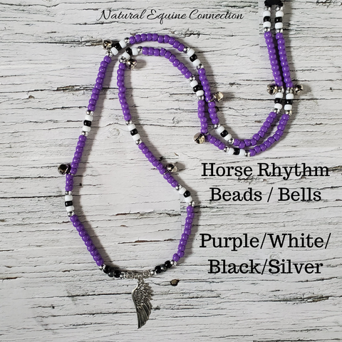 Horse Rhythm Balance Beads - Purple / Black / White / Silver
