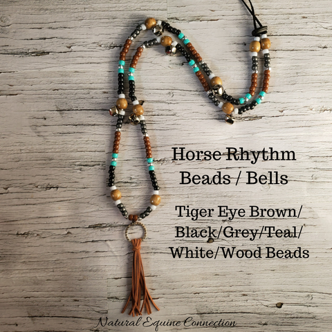 Horse Rhythm Balance Beads - Tiger Eye Brown / Black / Grey / Teal / Silver