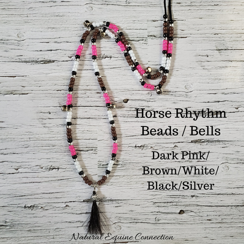 Horse Rhythm Balance Beads in Pink / Brown & White