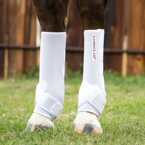 The Iconoclast Extra Tall Orthopedic Support boots for horses are available in Canada at Natural Equine Connection.