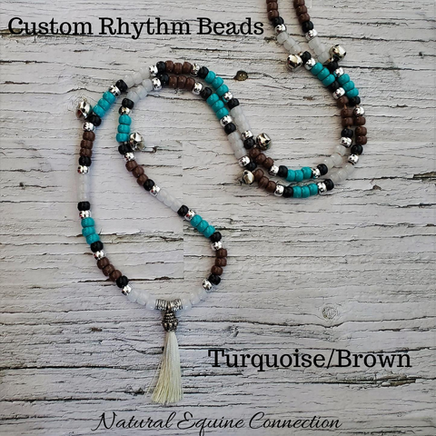 Horse Rhythm Balance Beads with Bells in Turquoise / Brown / White / Black / Silver