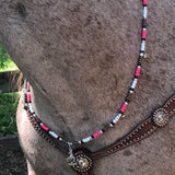 Horse Rhythm Balance Beads in Pink / Brown & White