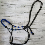 Slide Ring Rope Hybrid Horse Halter with Braided Noseband & Decorative Accents