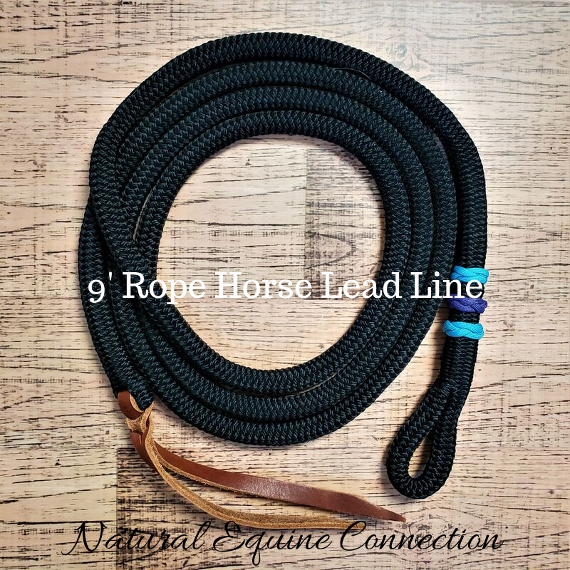 Leading Line Ropes 9 Foot Rope Horse Training Lead Line with option to add braid knot acc ...