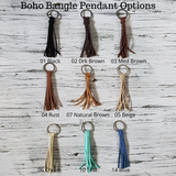 Horse Rhythm Balance Beads - Tan with Turquoise & White Spaghetti Beads