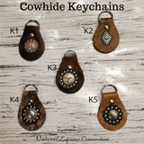 Western Cowhide Keychains