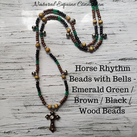 Horse Rhythm Balance Beads - Emerald Green / Brown / Black / Wood Beads