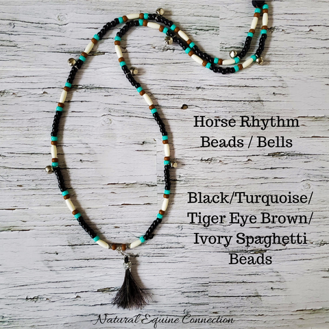 Horse Rhythm Balance Beads - Black / Turquoise / Brown / Ivory Spaghetti Beads