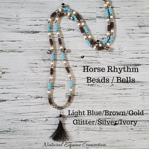 Horse Rhythm Balance Beads in Light Blue/Brown/Gold Glitter/Silver/Ivory