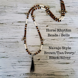 Horse Rhythm Balance Beads - Navajo Style - Brown / Tan / Ivory / Black / Silver