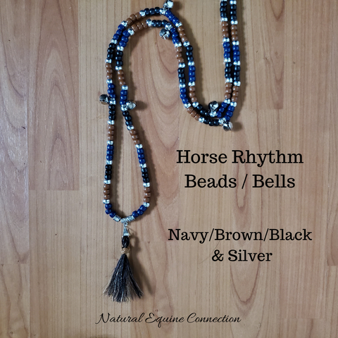 Horse Rhythm Balance Beads - Navy / Brown / Black & Silver