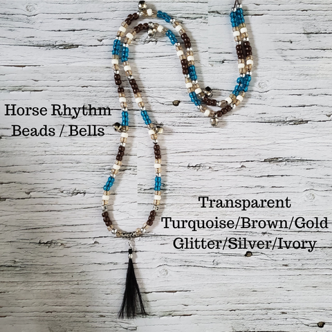 Horse Rhythm Balance Beads in Transparent Turquoise/Brown/Gold Glitter/Silver/Ivory