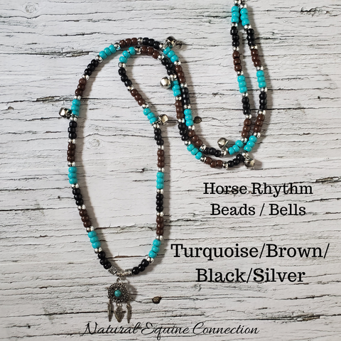 Horse Rhythm Balance Beads - Turquoise / Brown / Black / Silver