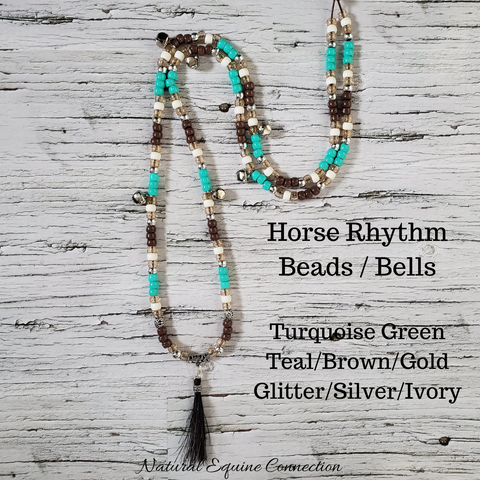 Horse Rhythm Balance Beads in Turquoise Green Teal/Brown/Gold Glitter/Silver/Ivory