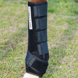 The Iconoclast Extra Tall Horse Support Boots are highly recommended by veterinarians and to horse trainers. They are available in Canada at Natural Equine Connection.
