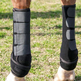 The Iconoclast Equine Extra Tall Support Boots come in black and are available in Canada.