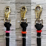 Natural Equine Connection offers custom horse training equipment with the option to add decorative braided knot accents in a variety of colors in either leather or paracord. All rope equipment is made of premium double braid polyester yacht rope. It is the same rope that top trainers and clinicians use, but at a fraction of the price. Made in Canada by Natural Equine Connection.