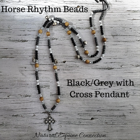 Horse Rhythm Balance Beads with Bells in Black / Grey / White