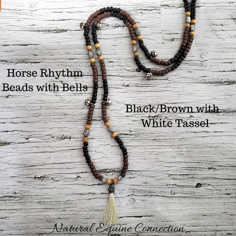 Horse Rhythm Balance Beads with Bells in Black / Brown / Tan