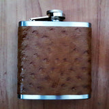 Western Leather Wrapped Stainless Steel Hip Flasks